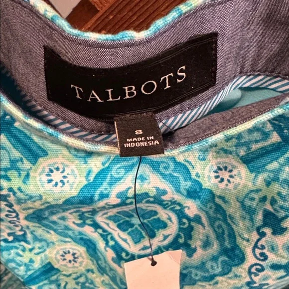 Talbots Aqua Geometric Pencil Skirt - Picture 3 of 3